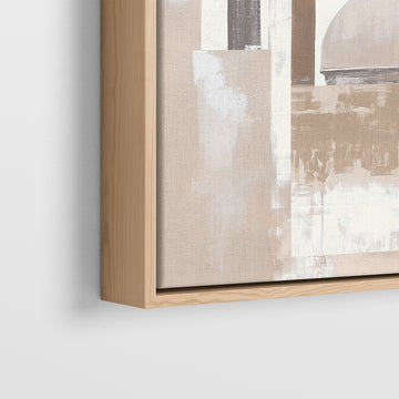 Neutral Tones - Abstract Mosque Elements - Framed Canvas