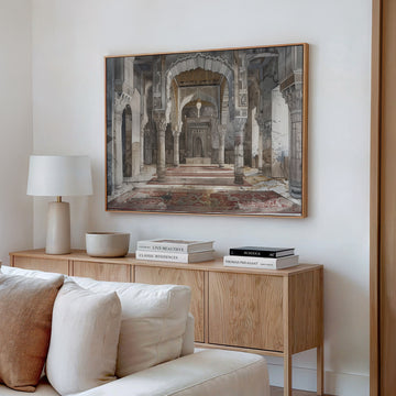 Grey - Elegant Mosque Interior - Canvas