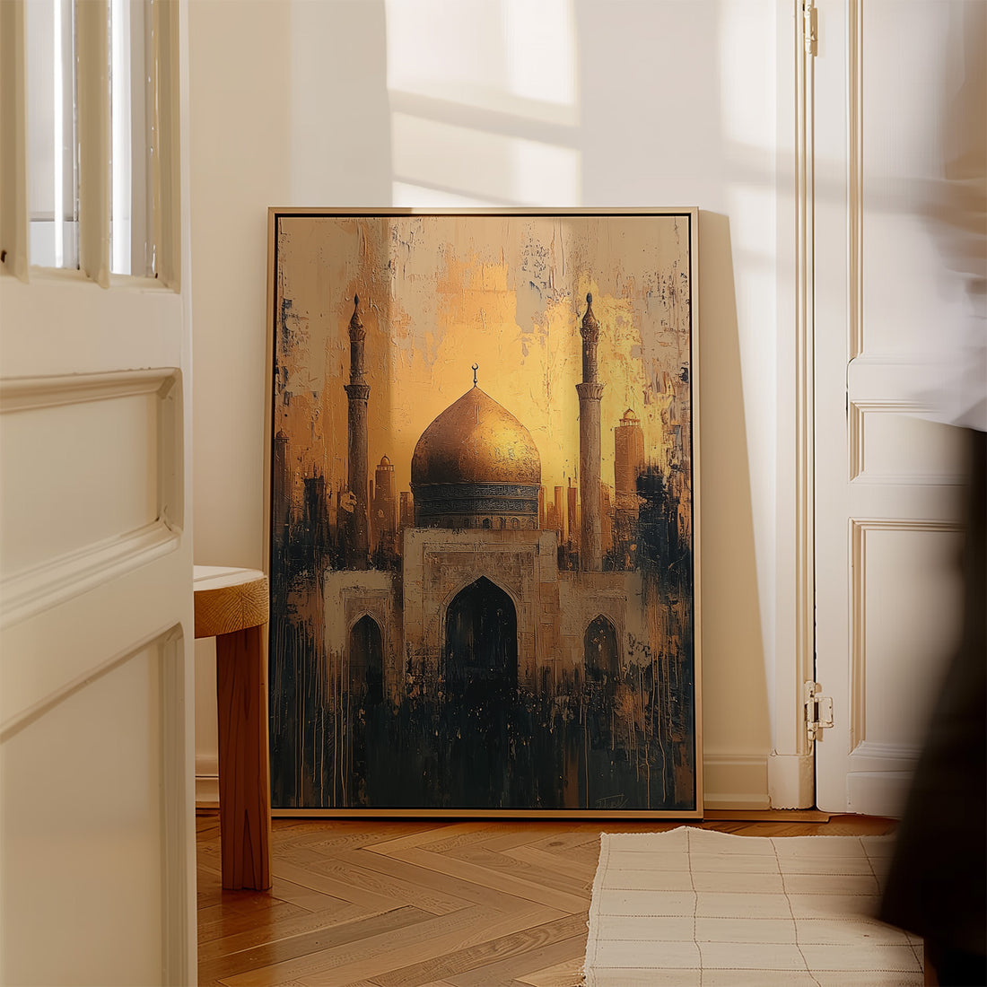 Golden Majesty of the Mosque - Framed Canvas