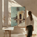 Blue - Serenity by the Oasis - Framed Canvas