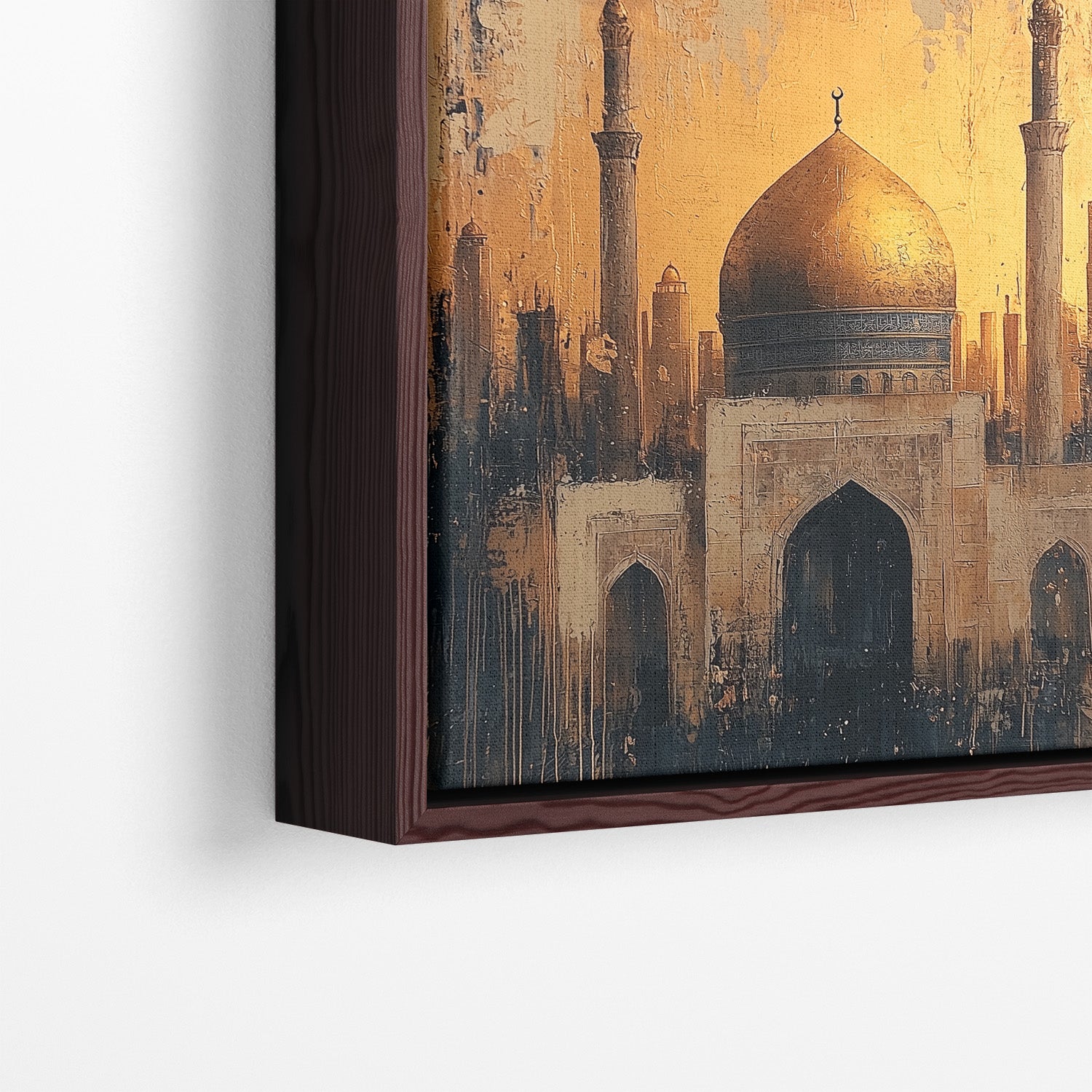 Golden Majesty of the Mosque - Framed Canvas