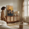 Golden Majesty of the Mosque - Framed Canvas