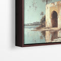 Blue - Serenity by the Oasis - Framed Canvas