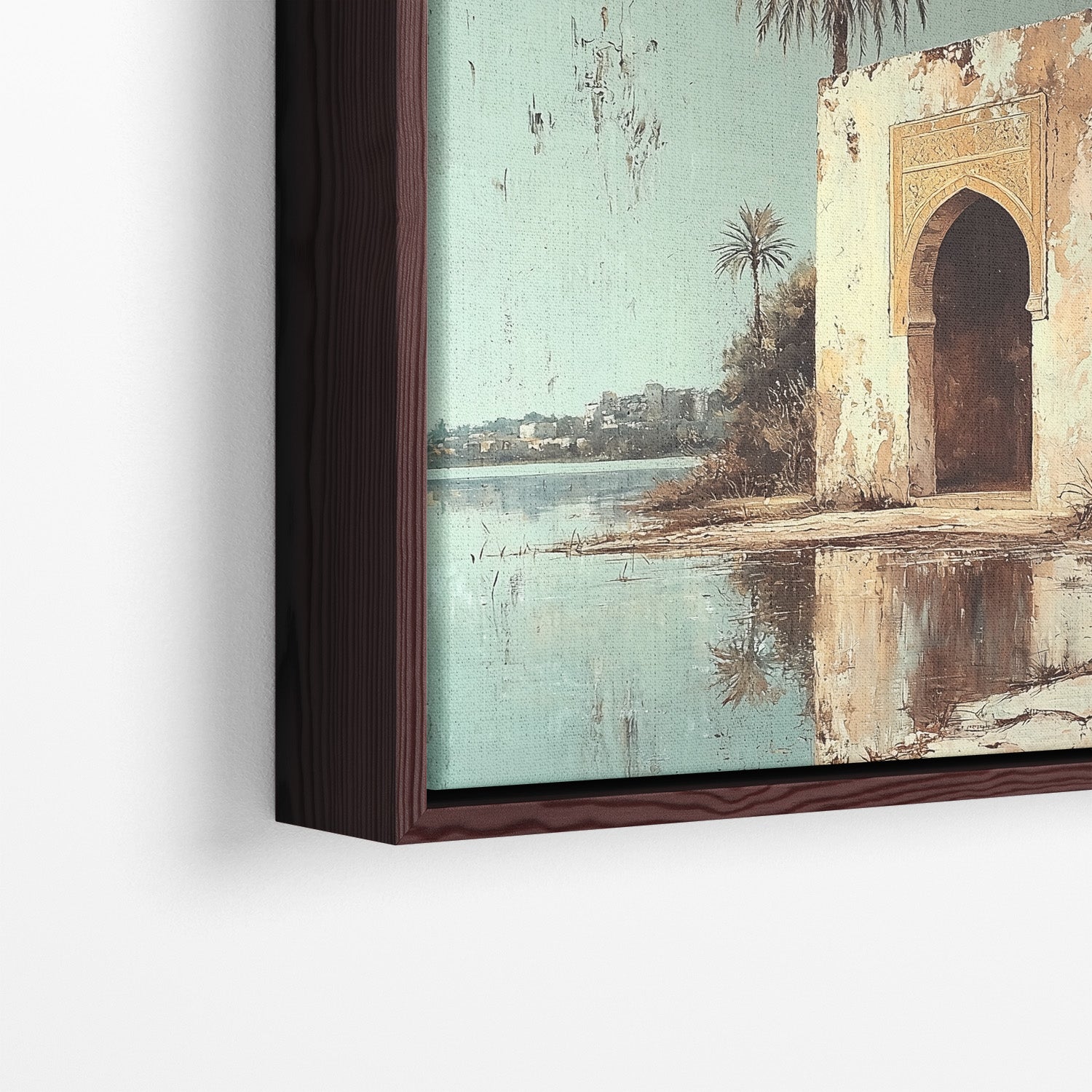 Blue - Serenity by the Oasis - Framed Canvas