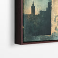 Blue Green - Silent Minaret - Framed Canvas