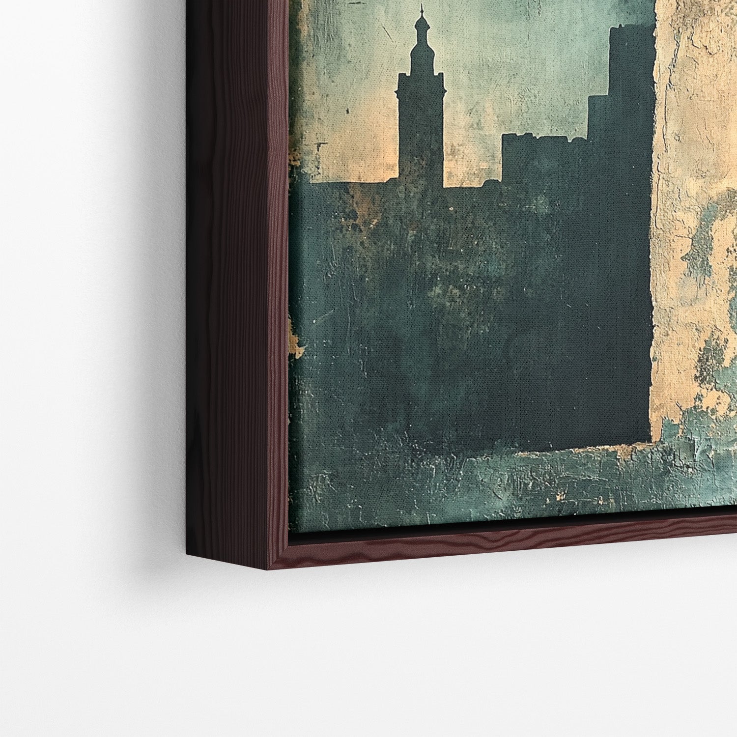 Blue Green - Silent Minaret - Framed Canvas