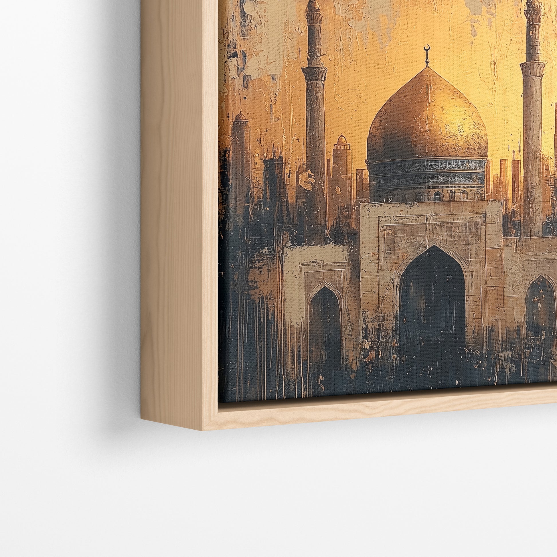 Golden Majesty of the Mosque - Framed Canvas