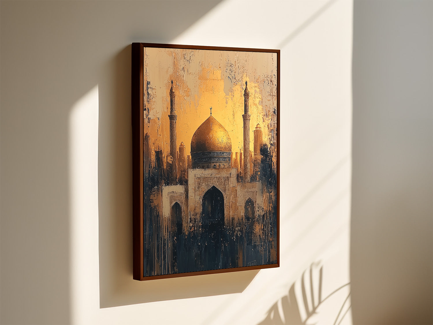 Golden Majesty of the Mosque - Framed Canvas