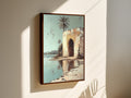 Blue - Serenity by the Oasis - Framed Canvas