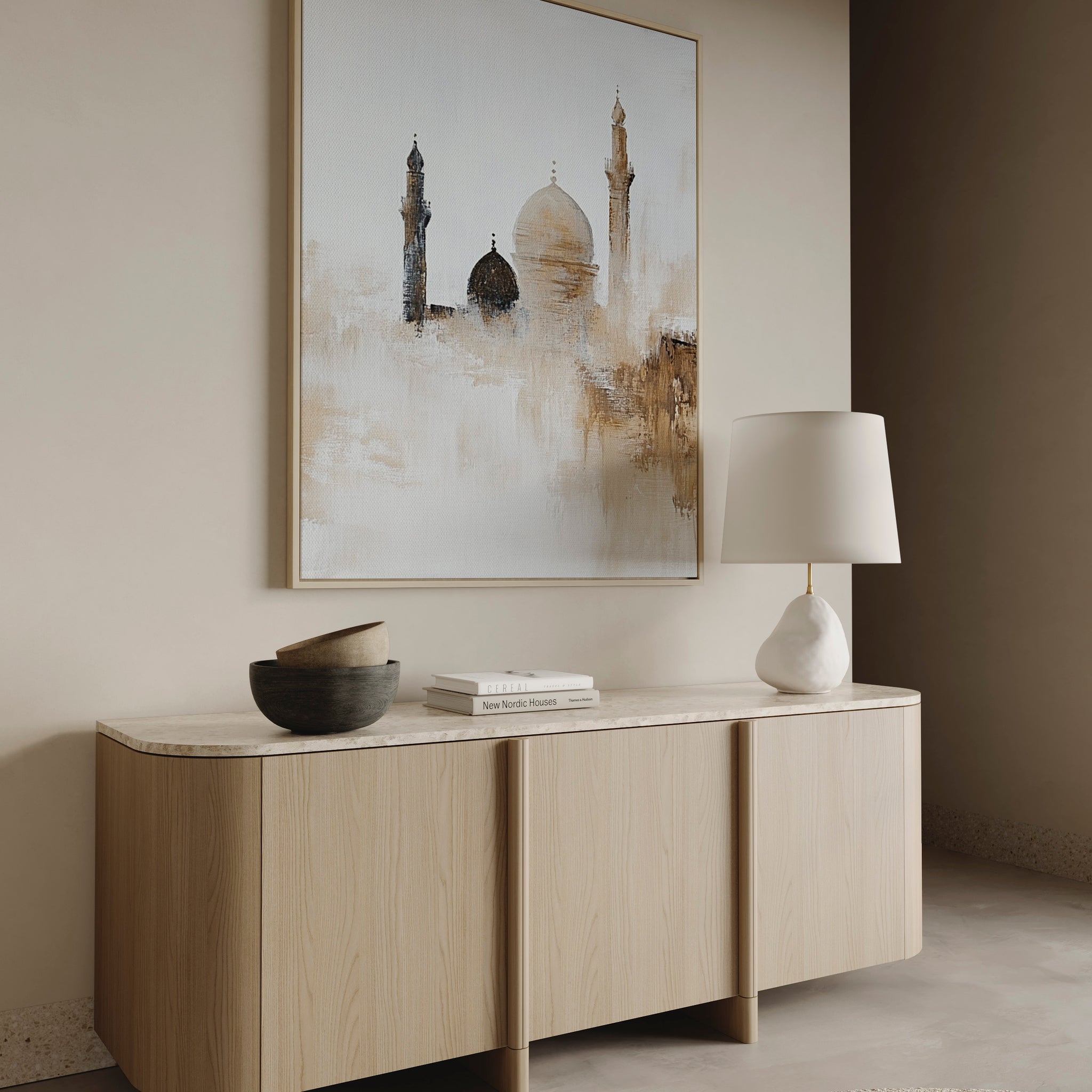 Earthy Warm Tones – Desert Mirage – Framed Canvas