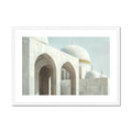 Elegant Mosque Architecture Poster – Premium Quality in Neutral Beige and Light Blue Framed & Mounted Print - Neanour