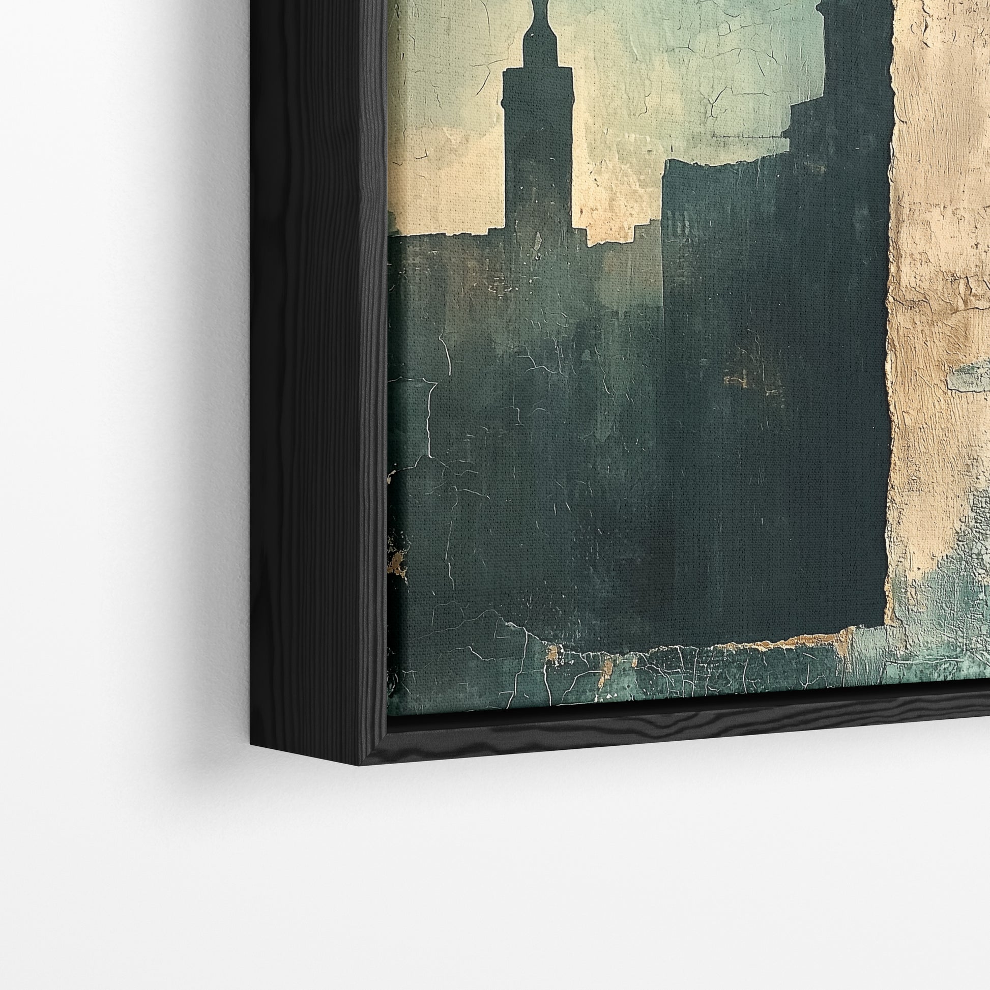 Blue Green - Silent Minaret - Framed Canvas