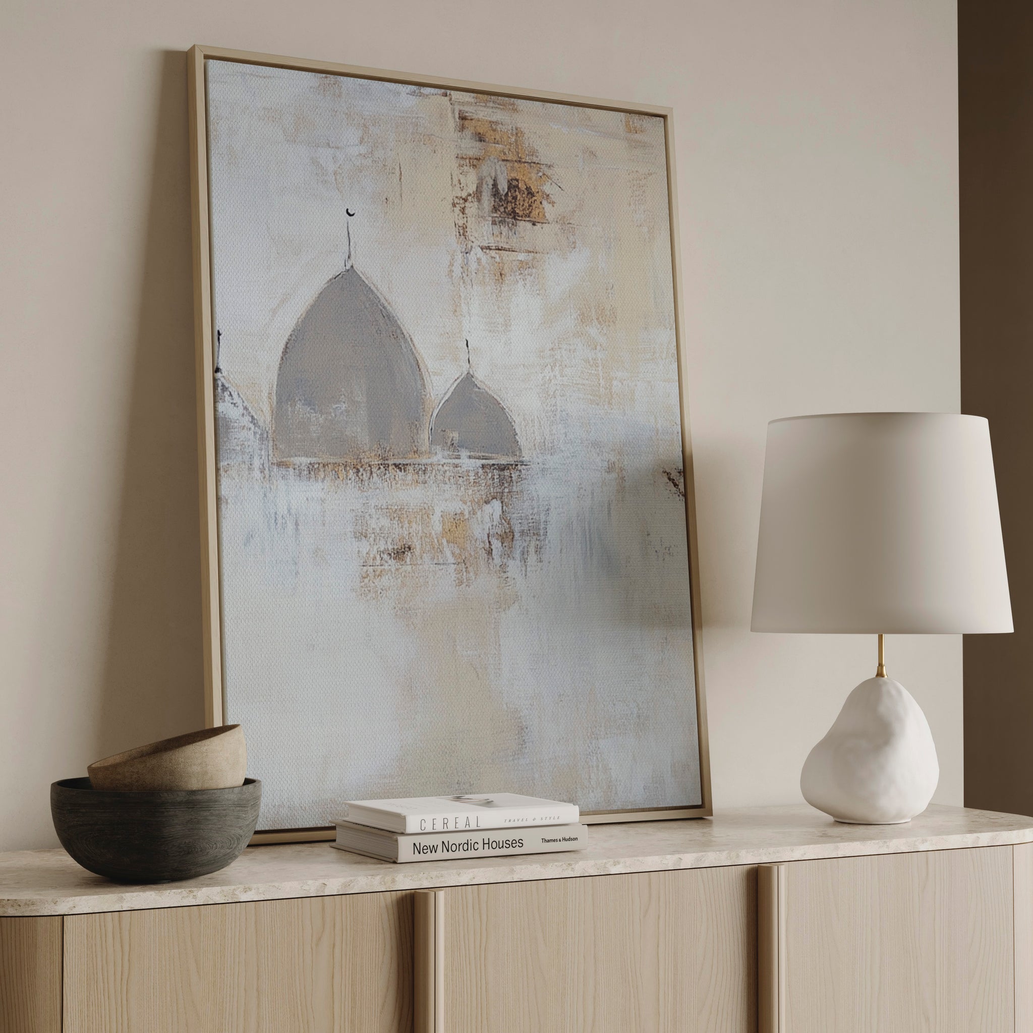 Soft Neutrals – Eternal Serenity – Framed Canvas