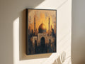 Golden Majesty of the Mosque - Framed Canvas