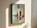 Blue - Serenity by the Oasis - Framed Canvas