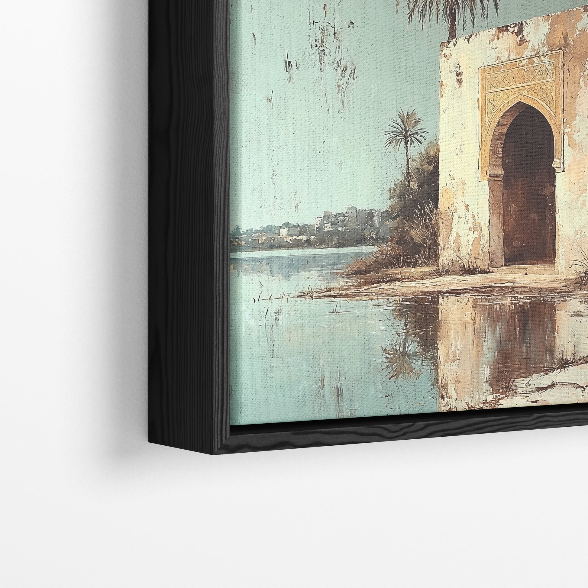 Blue - Serenity by the Oasis - Framed Canvas