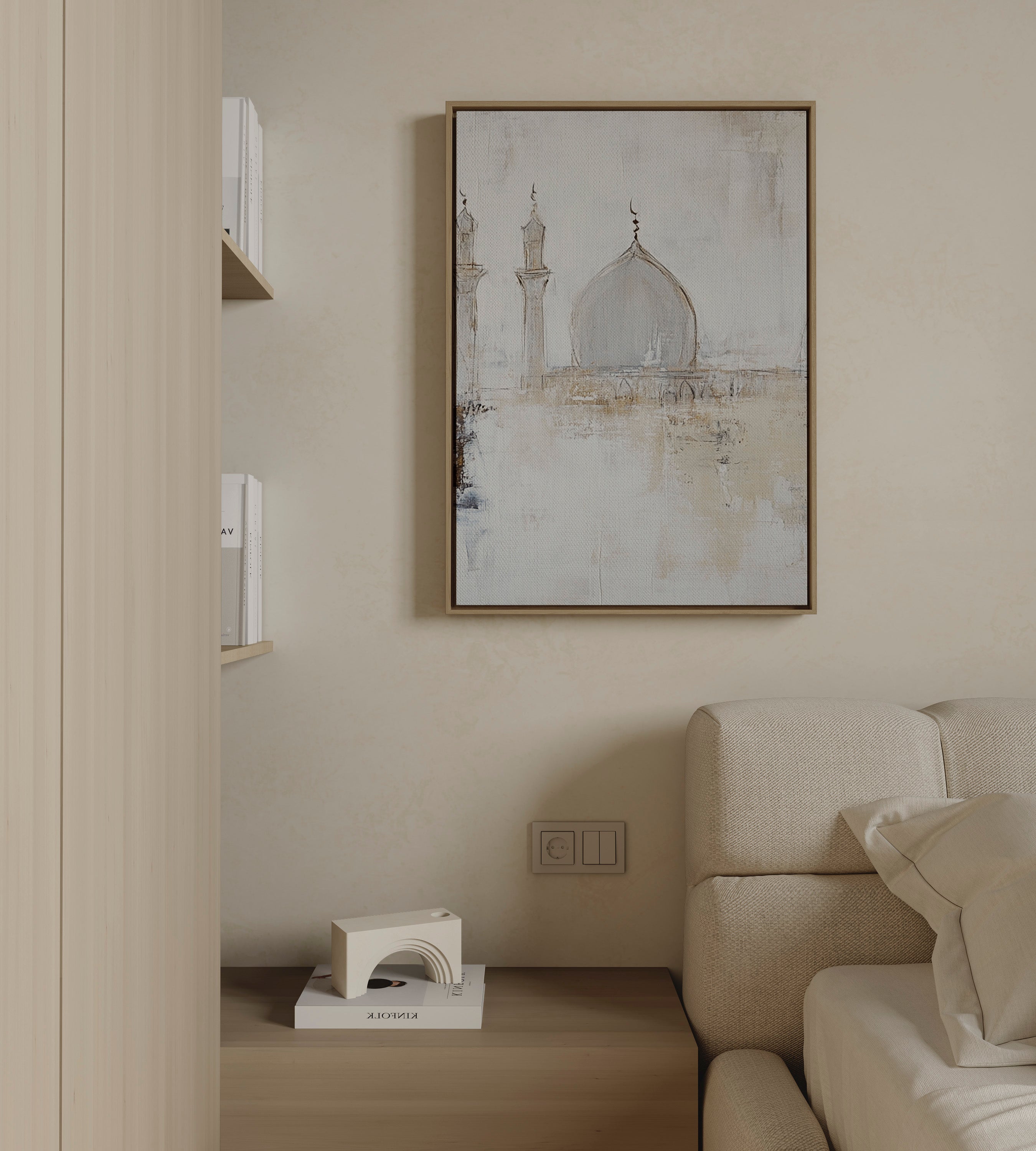 Light Beige Palette – Silent Reverence - Islamic Wall Art