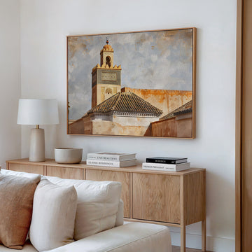 Marrakech Mosque Minaret - Framed Canvas