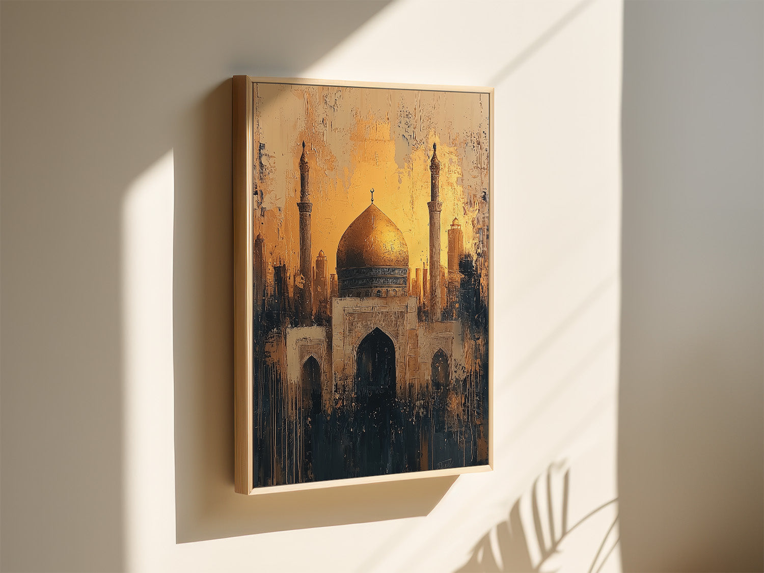 Golden Majesty of the Mosque - Framed Canvas