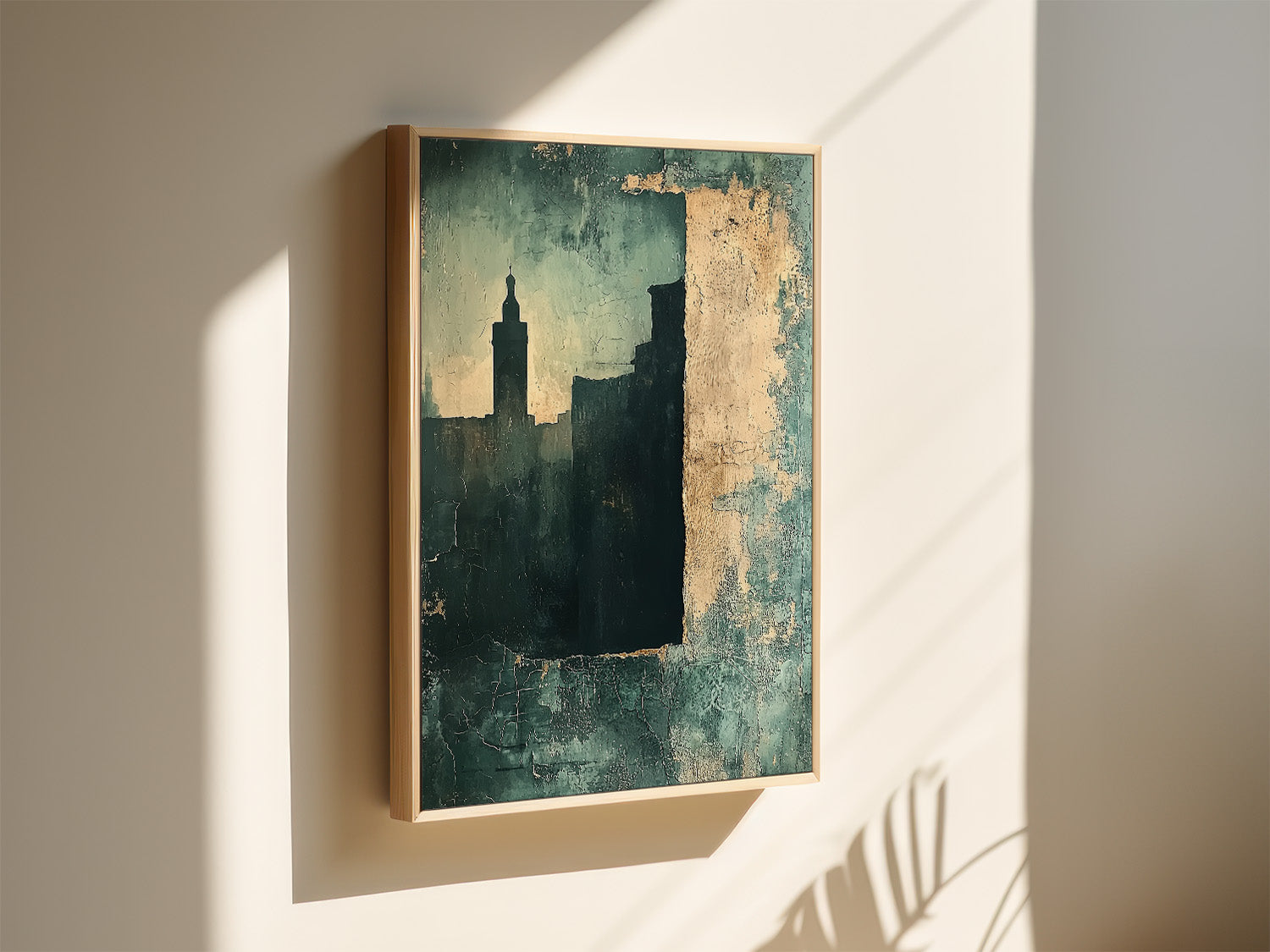 Blue Green - Silent Minaret - Framed Canvas