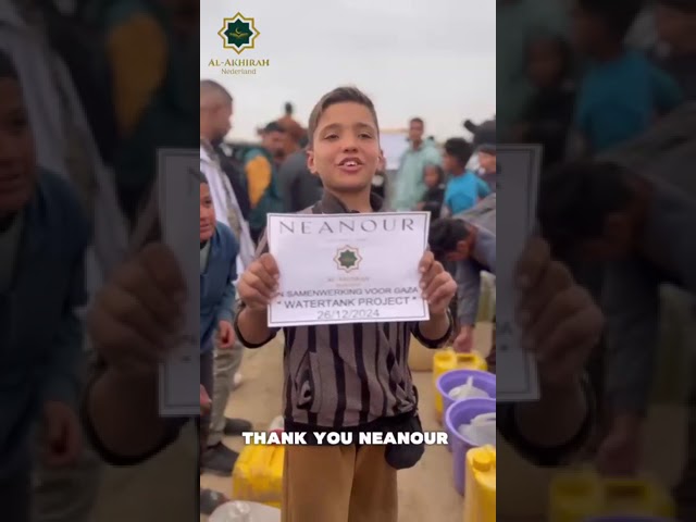 7,000 litres of water donated to Gaza