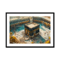 Stunning Kaaba Artwork – Premium Islamic Wall Art in Framed Poster - Neanour